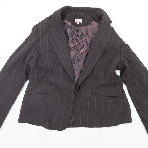 lime Womens Purple Striped  Jacket Suit Jacket Size 18