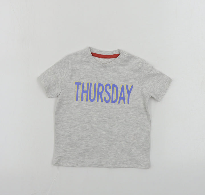 F&F Boys Grey Basic T-Shirt Size 12-18 Months