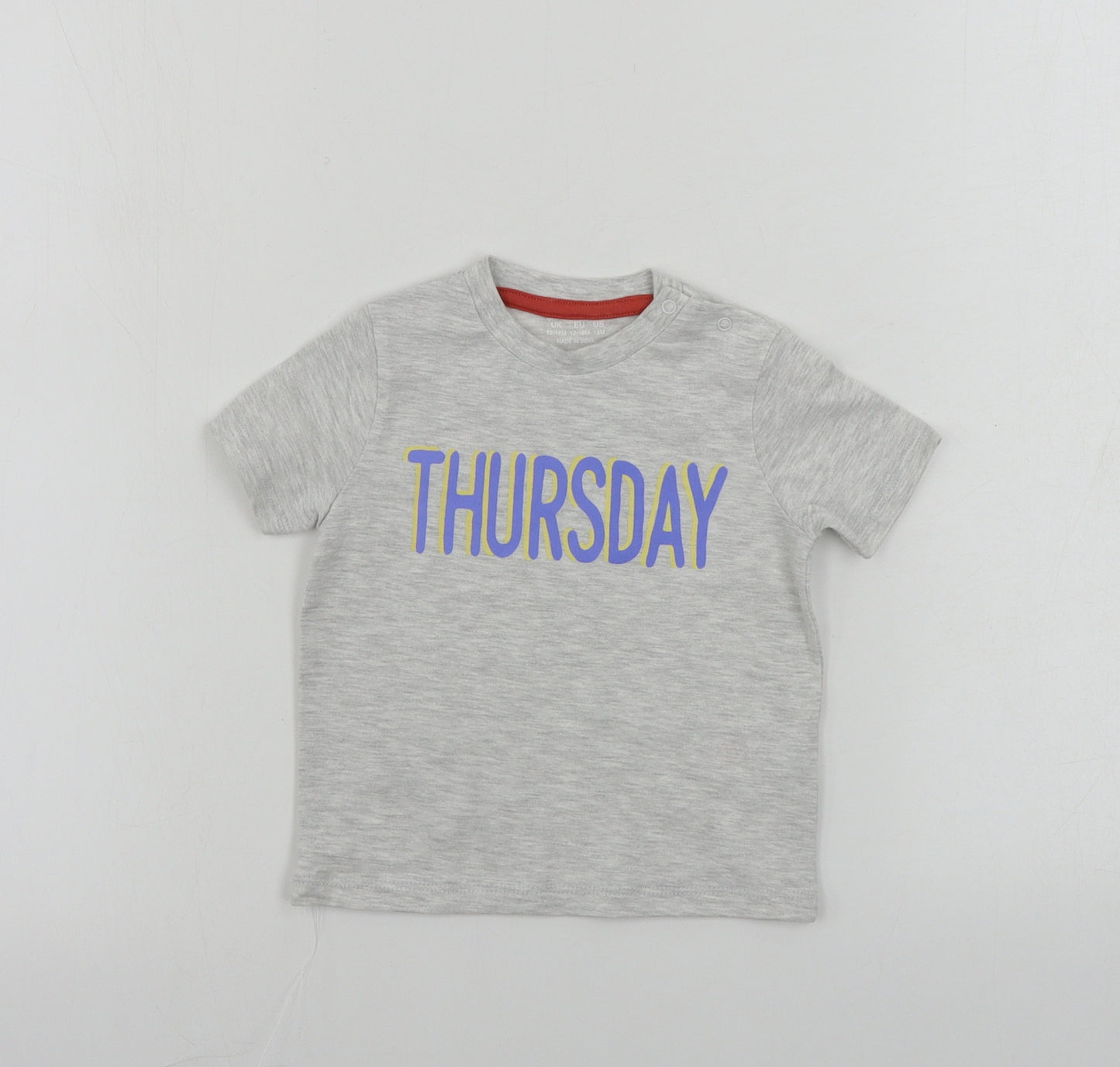 F&F  Boys Grey   Basic T-Shirt Size 12-18 Months