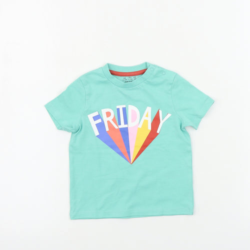 F&F  Boys Green   Basic T-Shirt Size 12-18 Months