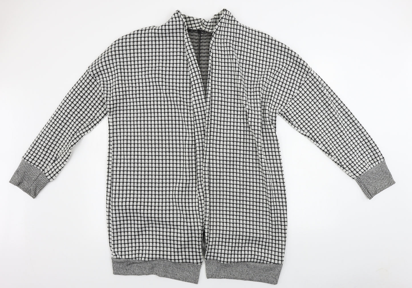 Preworn  Womens Grey Check  Cardigan Jumper Size L