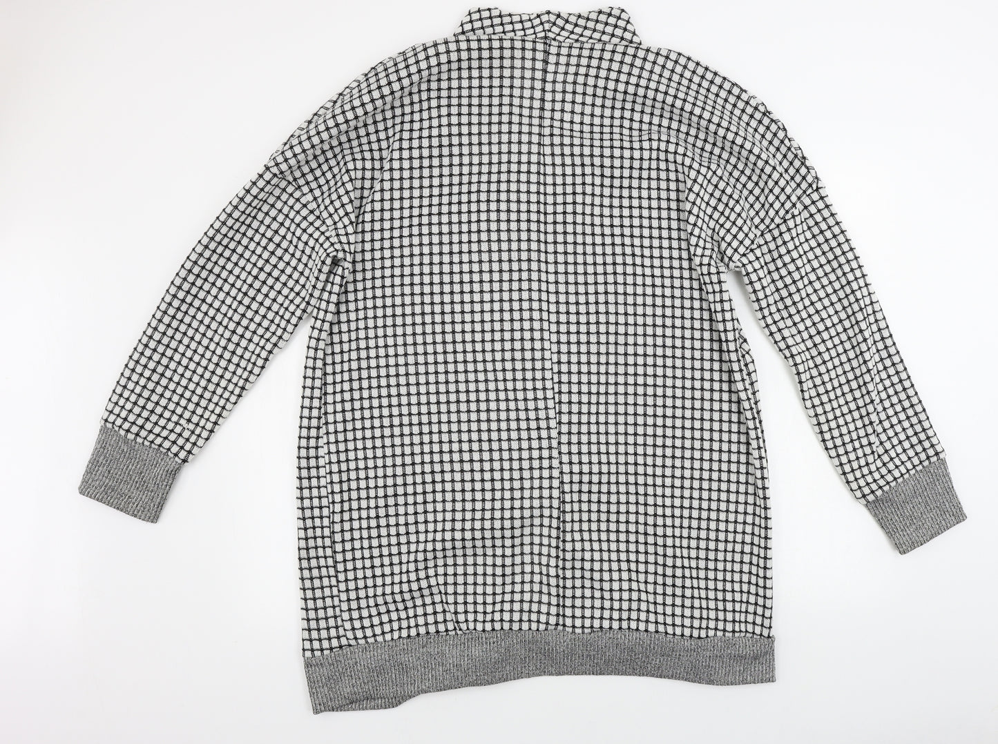 Preworn  Womens Grey Check  Cardigan Jumper Size L