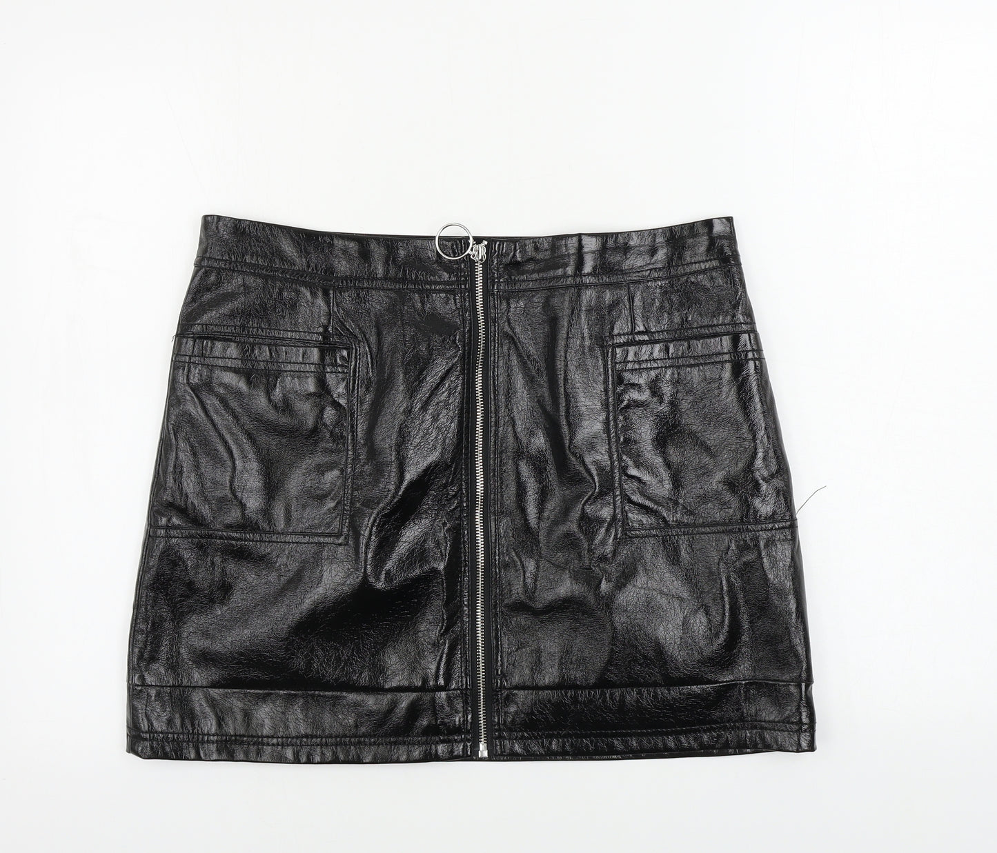Topshop Womens Black   A-Line Skirt Size 14