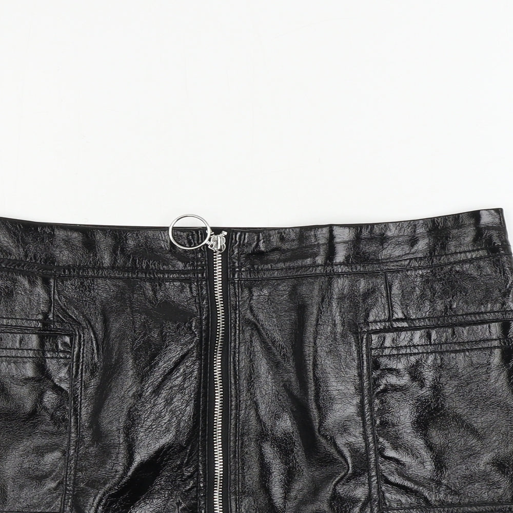 Topshop Womens Black   A-Line Skirt Size 14