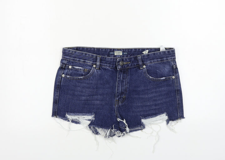 Pull&Bear Womens Blue Cut-Off Shorts Size 30 in
