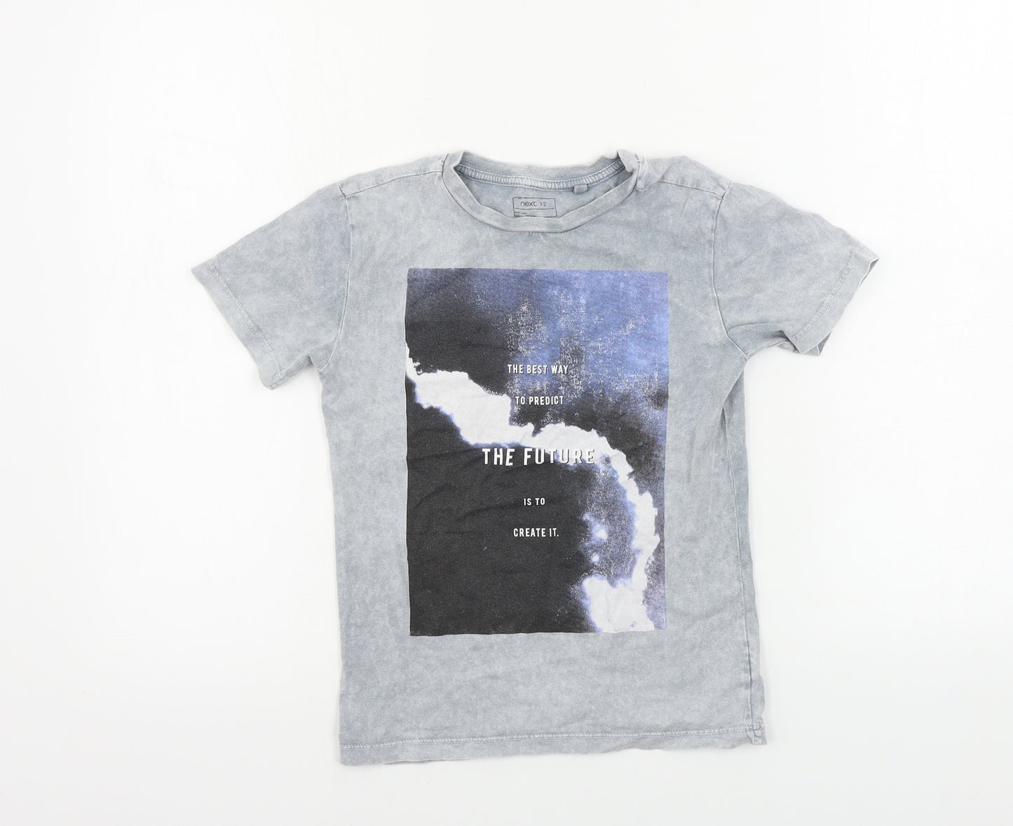 NEXT  Boys Grey Houndstooth  Basic T-Shirt Size 6 Years