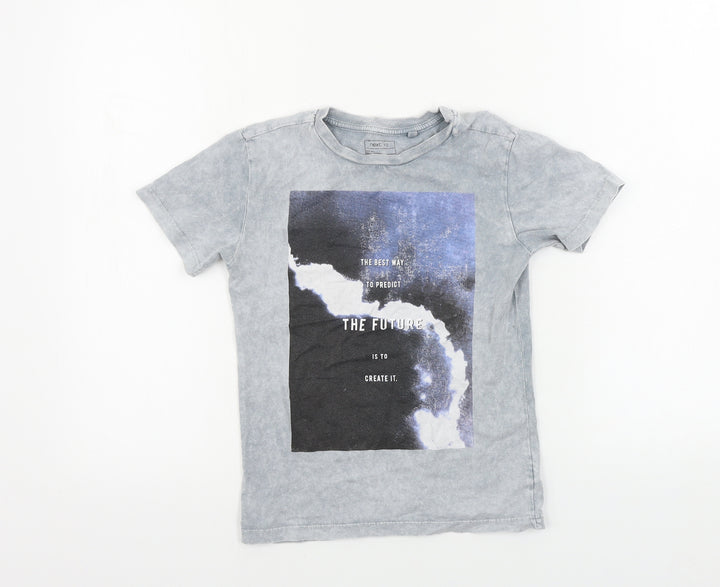 NEXT  Boys Grey Houndstooth  Basic T-Shirt Size 6 Years