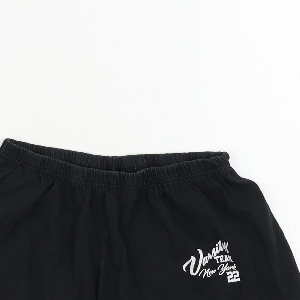 Pajama Factory   Boys Black   Sweat Shorts Size 15-16 Years