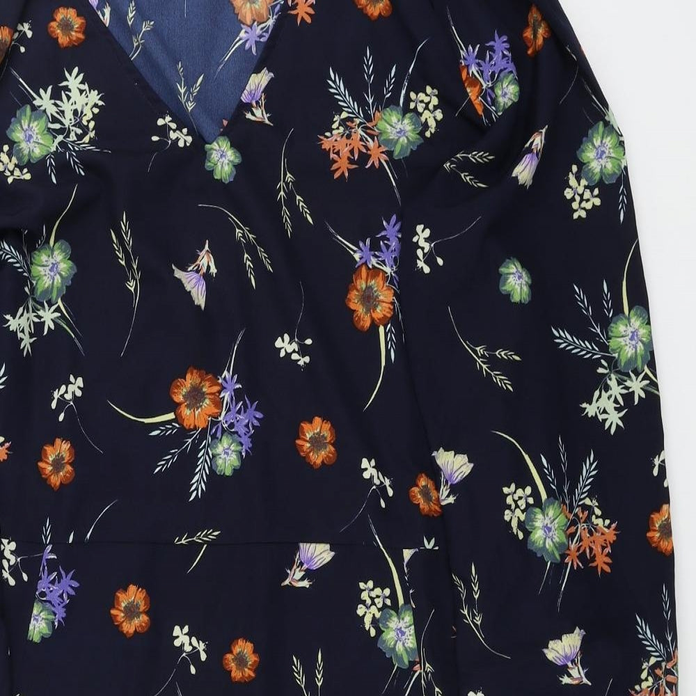 JUNAROSE Womens Blue Floral  A-Line  Size 22