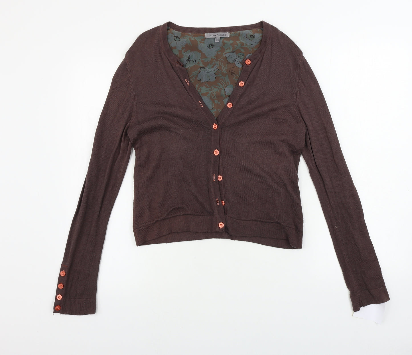 Laura Ashley  Womens Brown   Cardigan Jumper Size 14