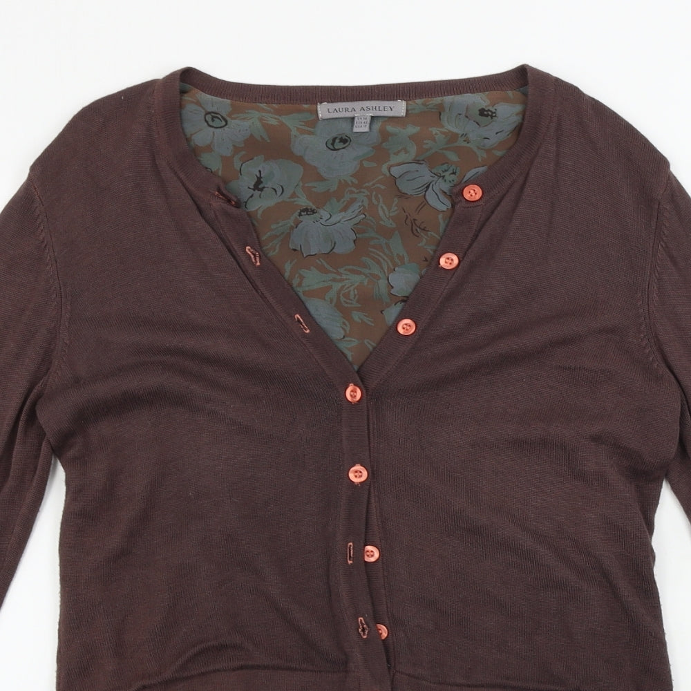 Laura Ashley  Womens Brown   Cardigan Jumper Size 14