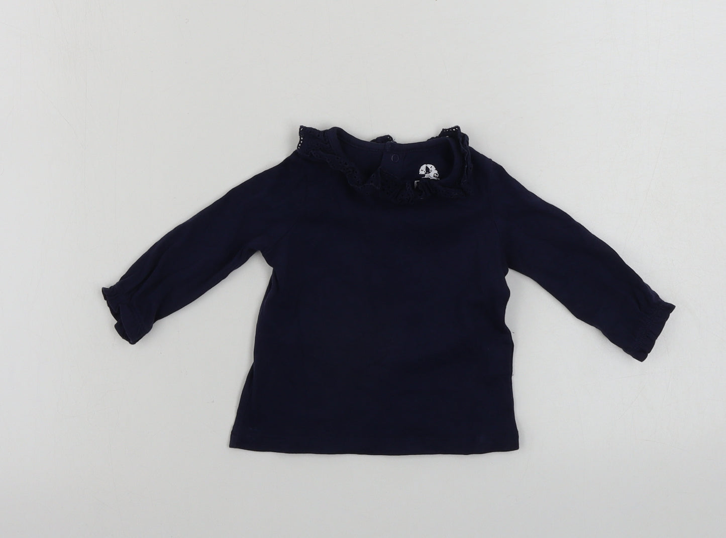 fred & flo Girls Blue   Basic T-Shirt Size 0-3 Months