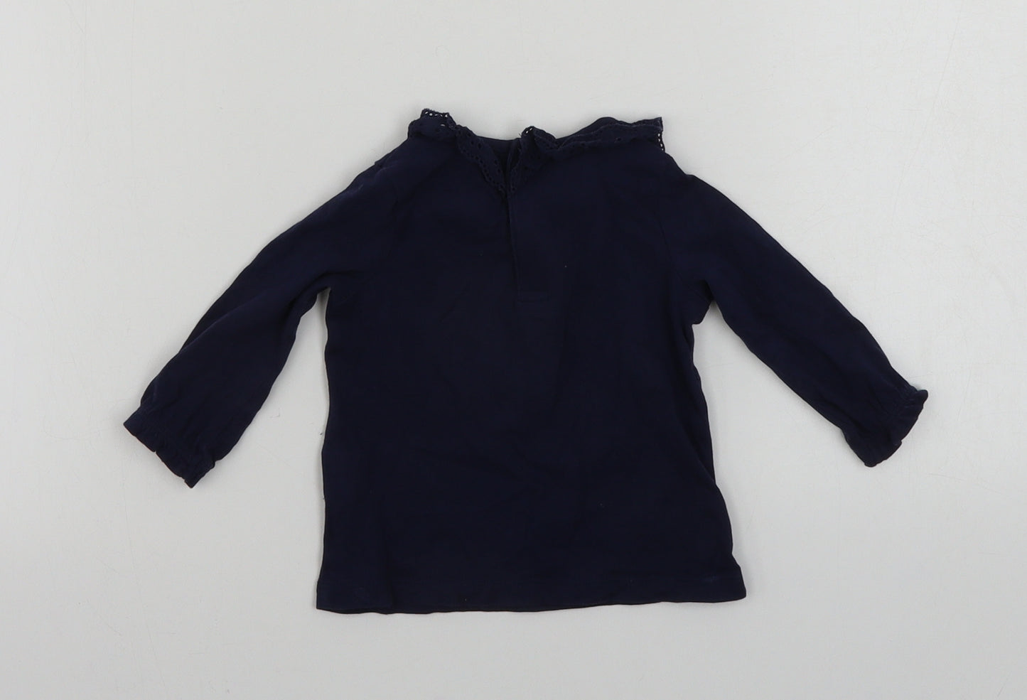 fred & flo Girls Blue   Basic T-Shirt Size 0-3 Months