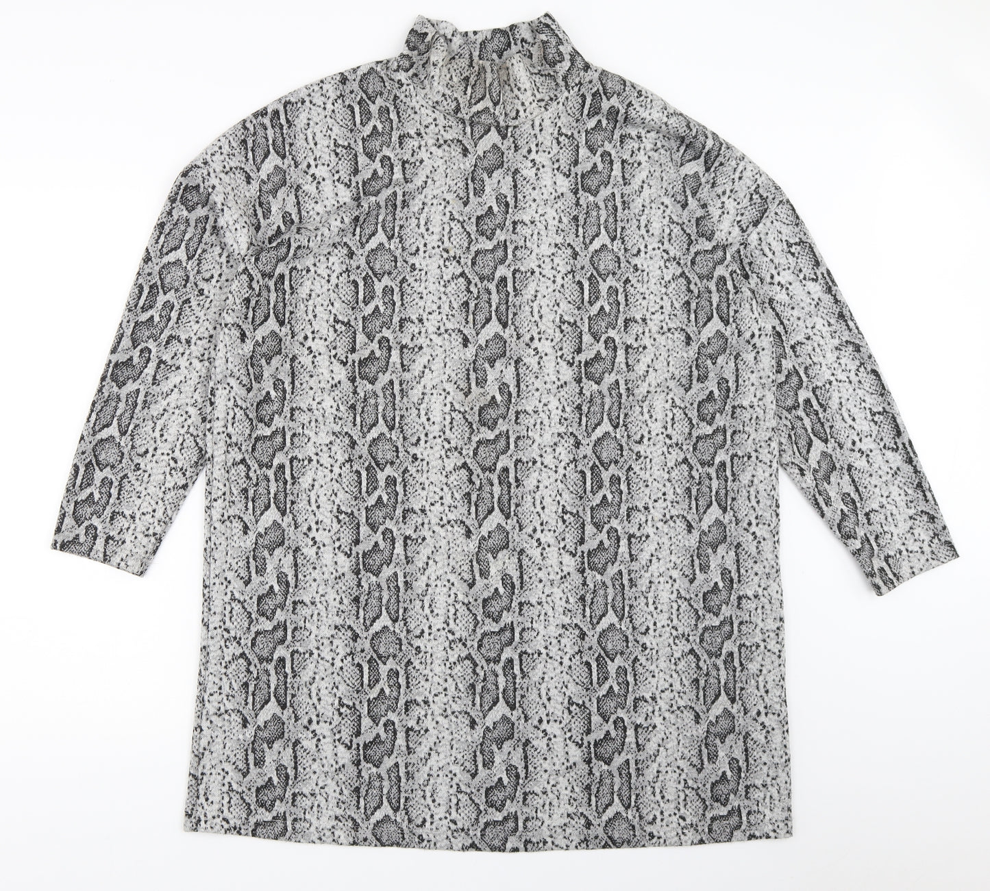 F&F Womens Grey Animal Print  Pullover Jumper Size 14