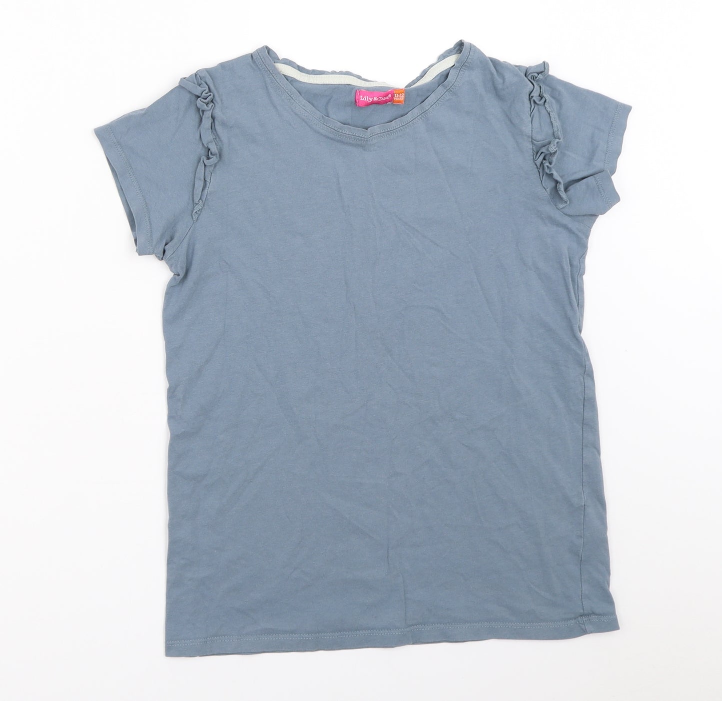 Lily & Dan Girls Blue   Basic T-Shirt Size 11-12 Years