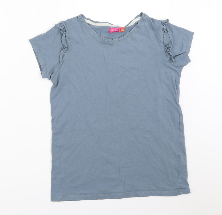 Lily & Dan Girls Blue   Basic T-Shirt Size 11-12 Years