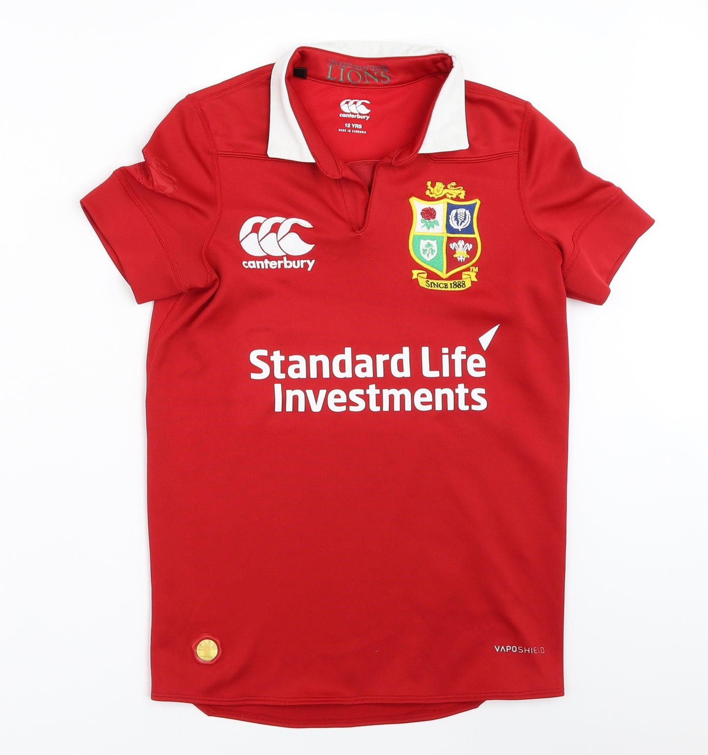 Canterbury Boys Red   Basic T-Shirt Size 12 Years  - The British Lions