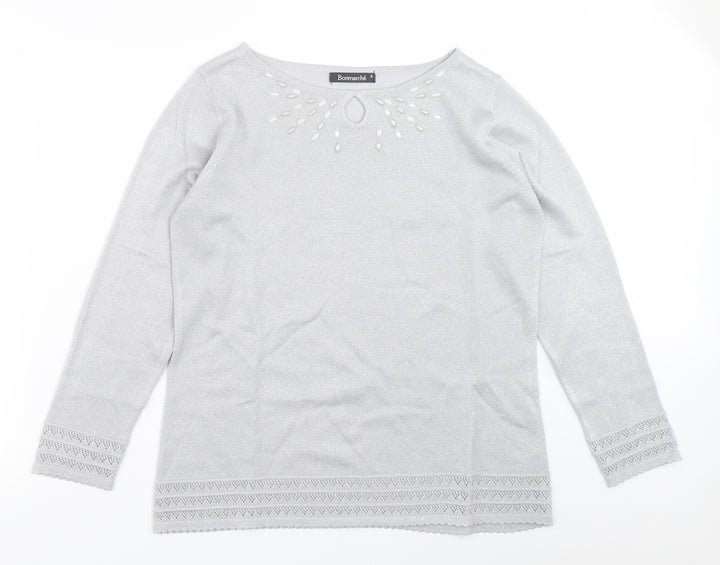 Bonmarché Womens Grey   Pullover Jumper Size S