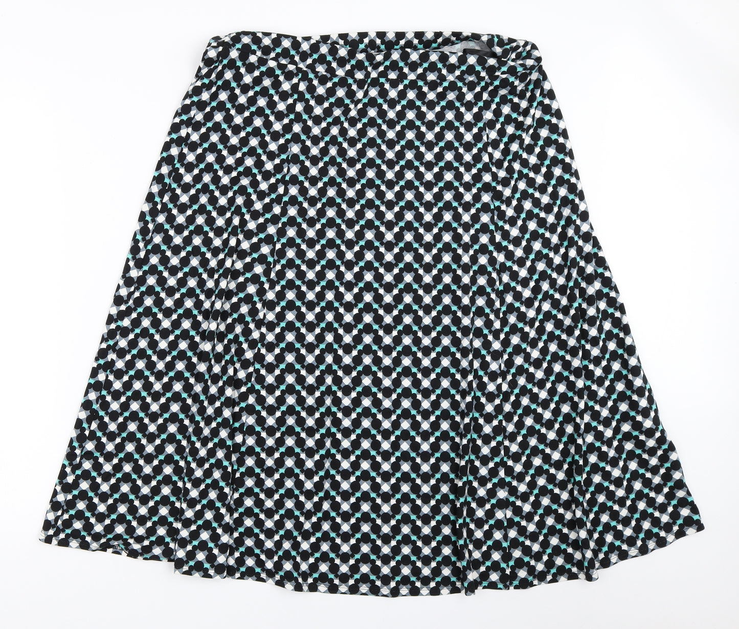 Marks and Spencer Womens Black Geometric  Flare Skirt Size 18
