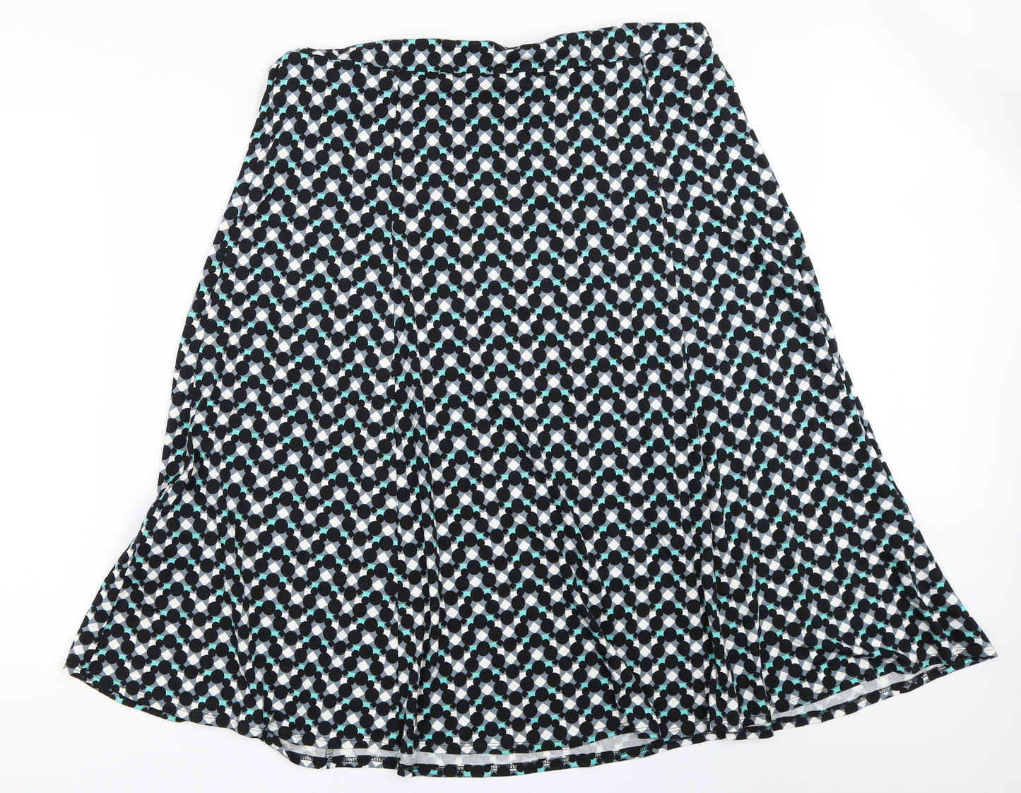 Marks and Spencer Womens Black Geometric  Flare Skirt Size 18