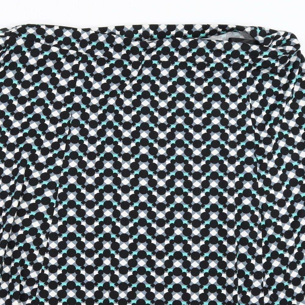 Marks and Spencer Womens Black Geometric  Flare Skirt Size 18