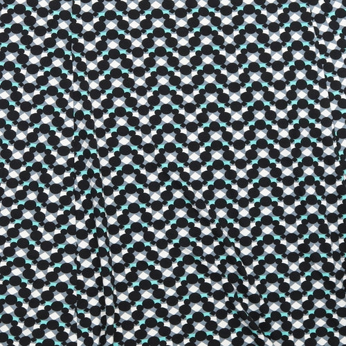 Marks and Spencer Womens Black Geometric  Flare Skirt Size 18