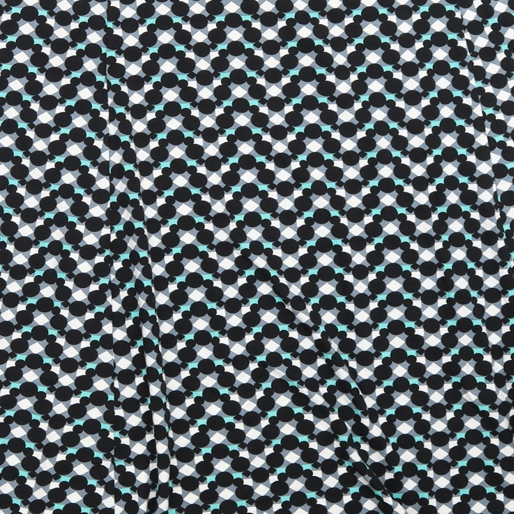 Marks and Spencer Womens Black Geometric  Flare Skirt Size 18