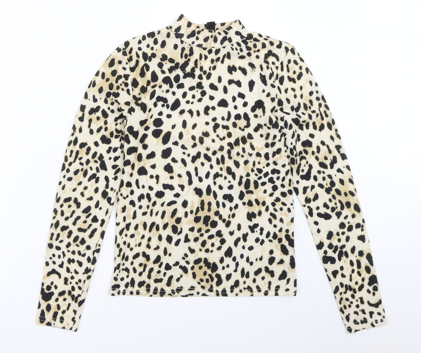 New Look Womens Beige Animal Print  Basic T-Shirt Size 10