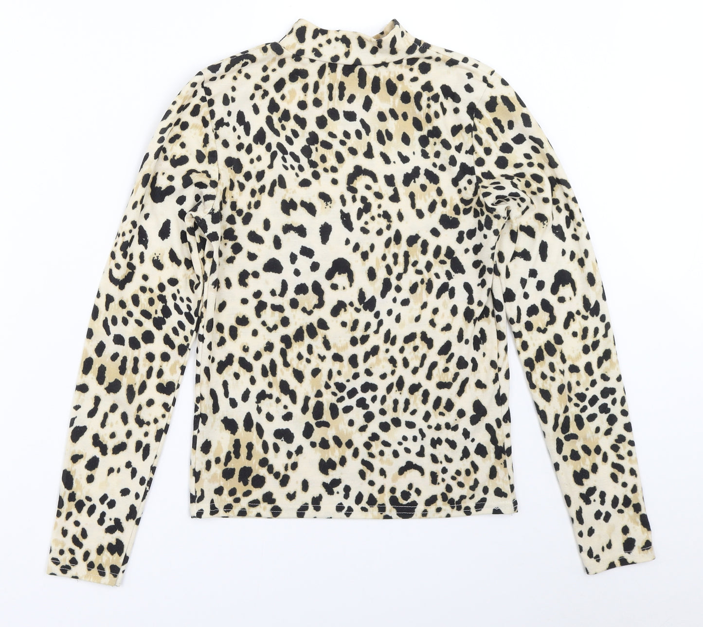 New Look Womens Beige Animal Print  Basic T-Shirt Size 10