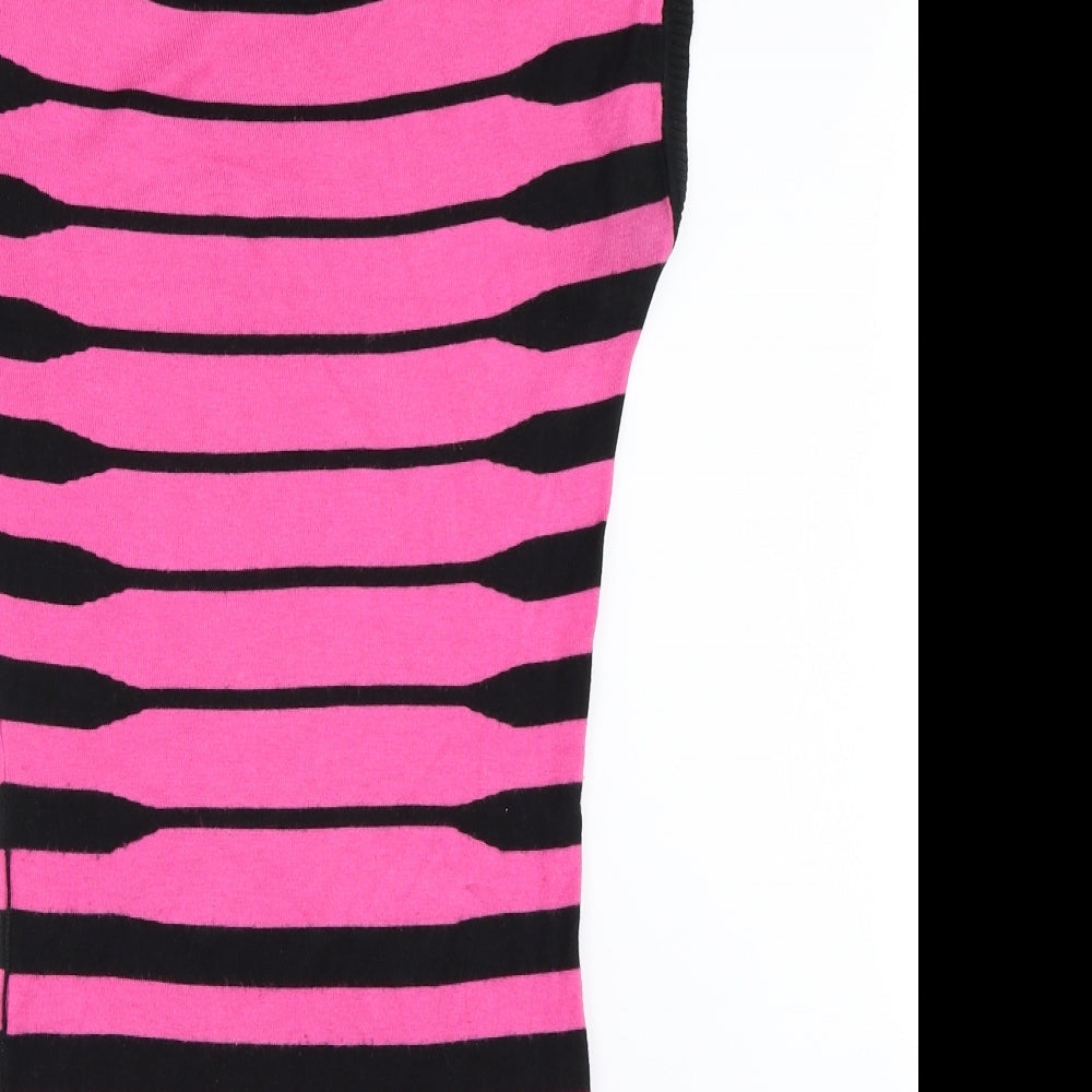 Jane Norman Womens Pink Striped  Jumper Dress  Size 10