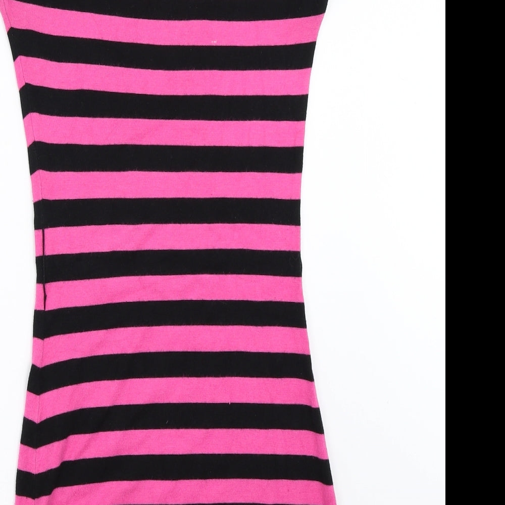 Jane Norman Womens Pink Striped  Jumper Dress  Size 10