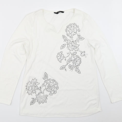 BM Womens White   Basic T-Shirt Size M
