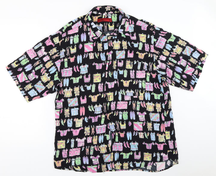 Snooker Mens Black Button-Up Size 42