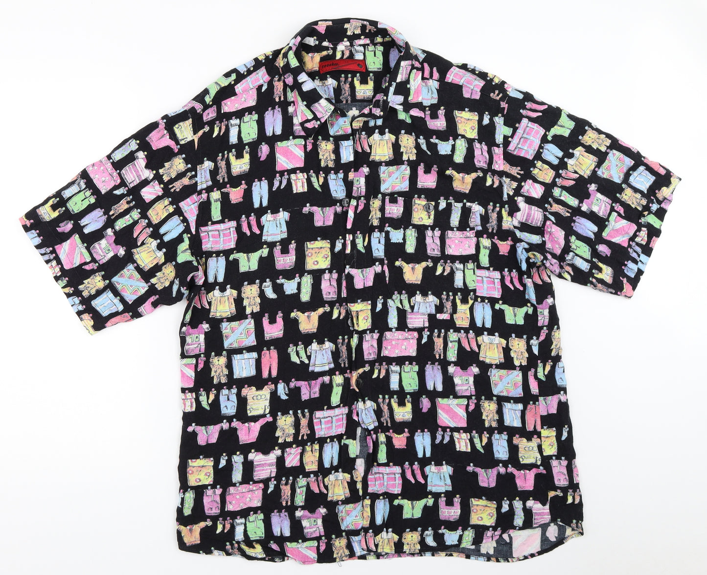 Snooker Mens Black    Button-Up Size 42