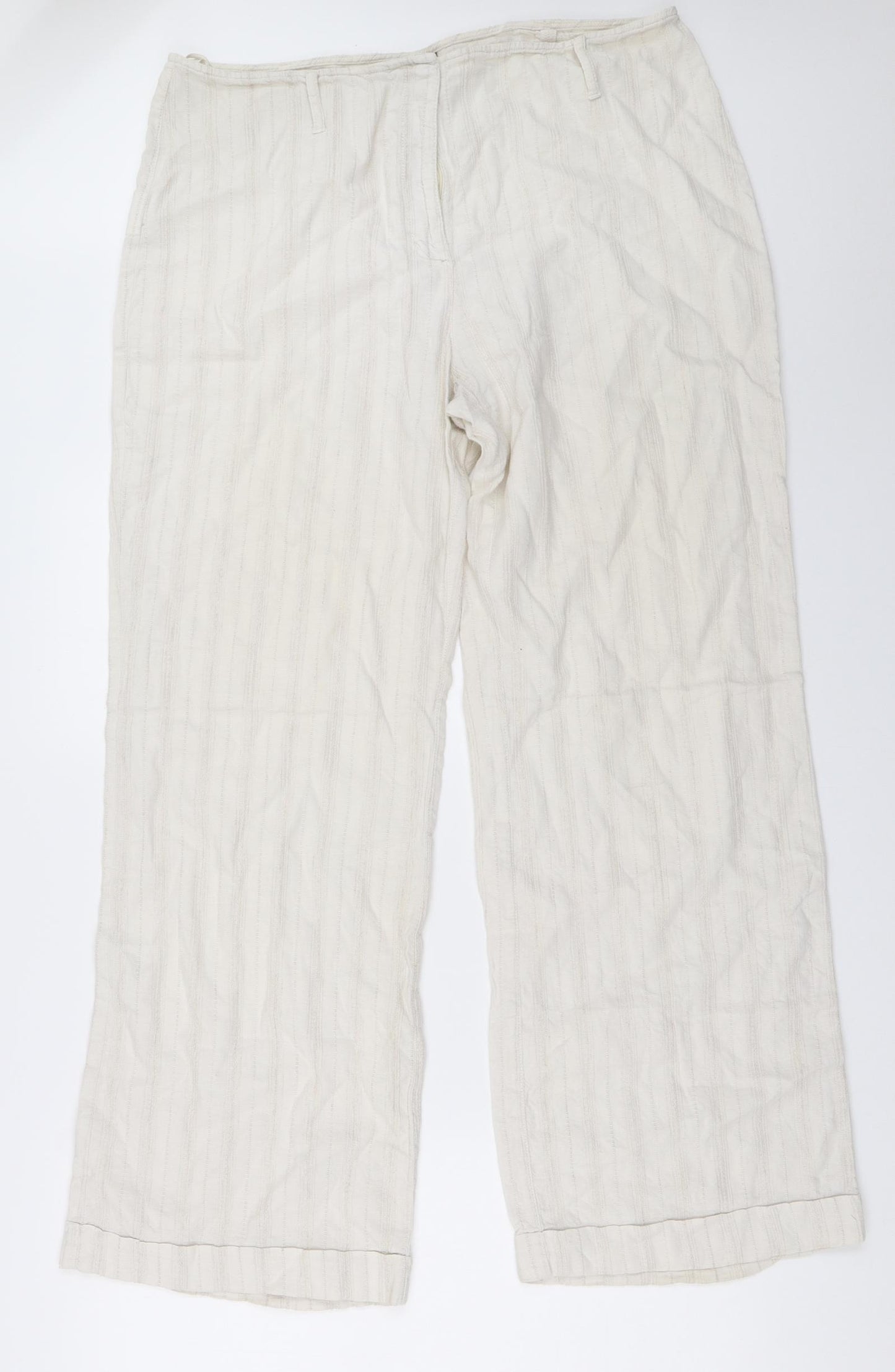 Per Una Womens Ivory   Trousers  Size 18 L31 in