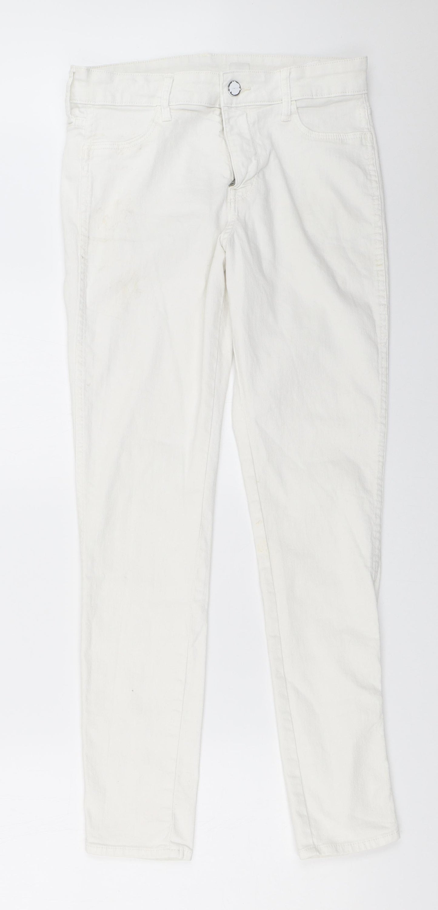 H&M Womens White   Skinny Jeans Size 28 in L28.5 in