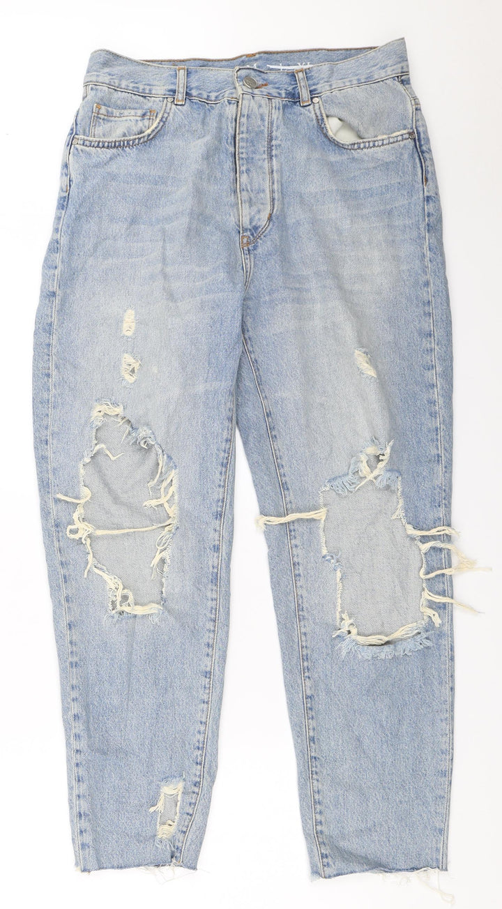 Never Denim Womens Blue Mom Jeans Size 28 in L26 in