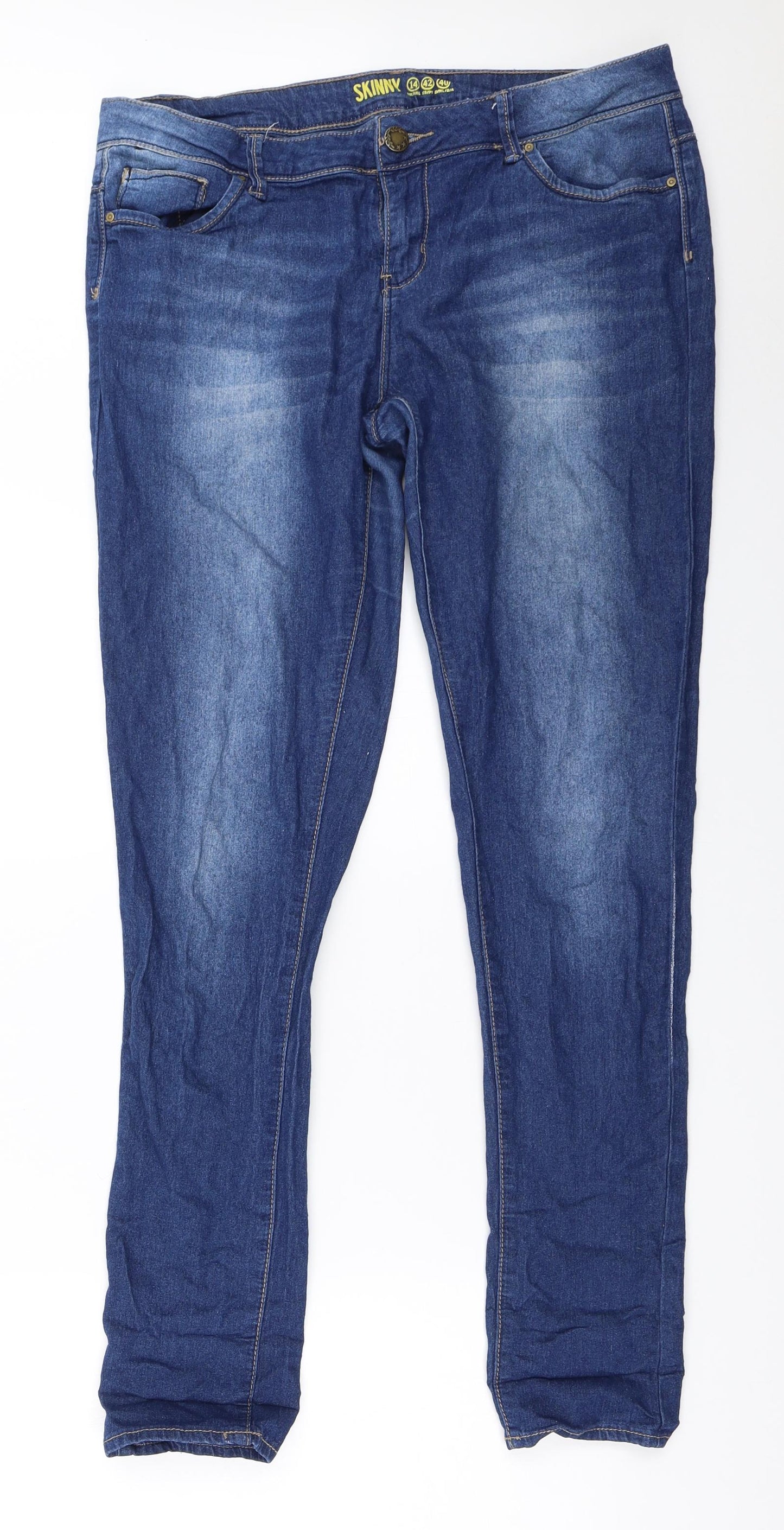 Primark Womens Blue   Skinny Jeans Size 14 L31 in