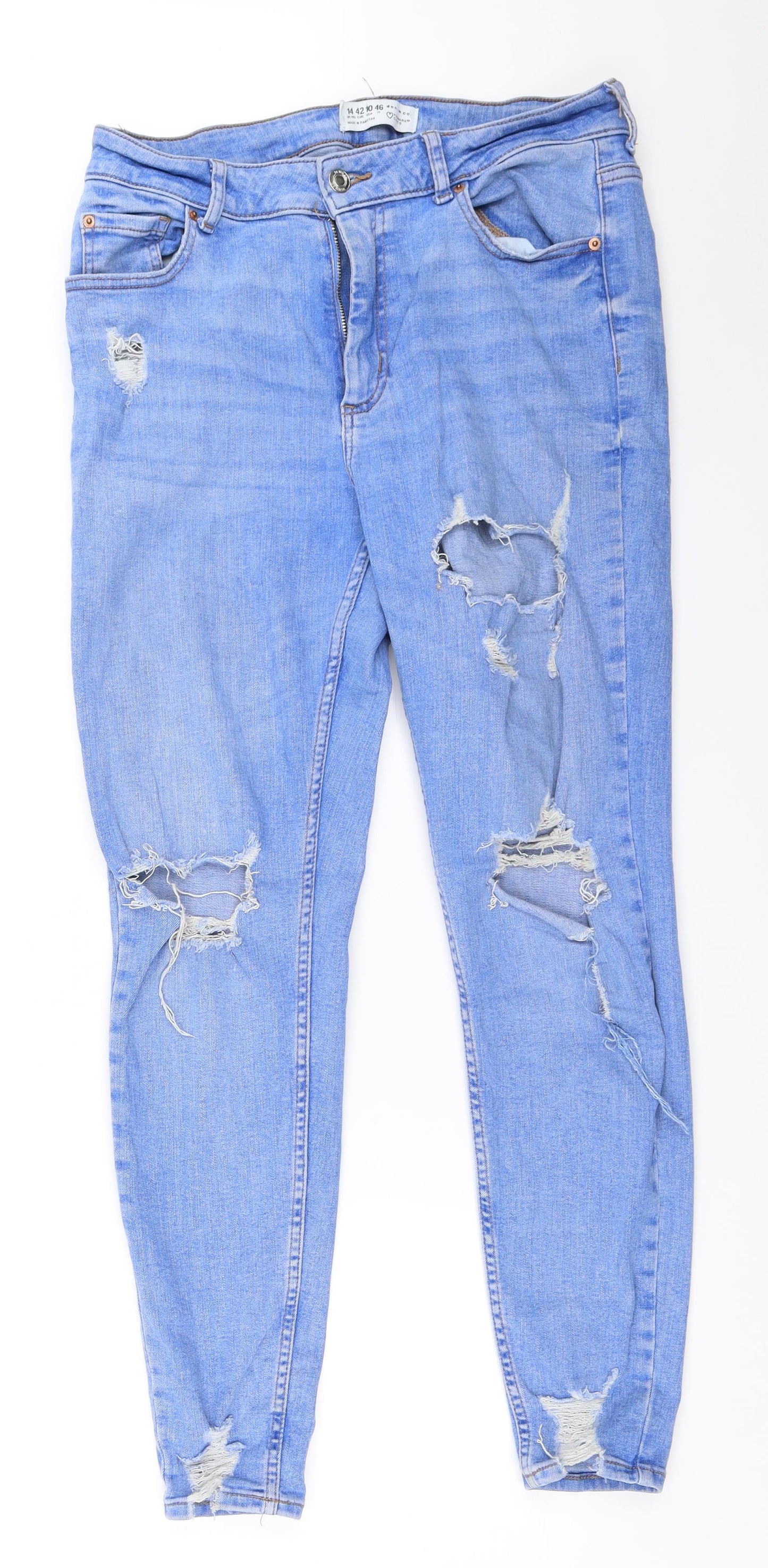 Primark Womens Blue   Skinny Jeans Size 14 L28 in