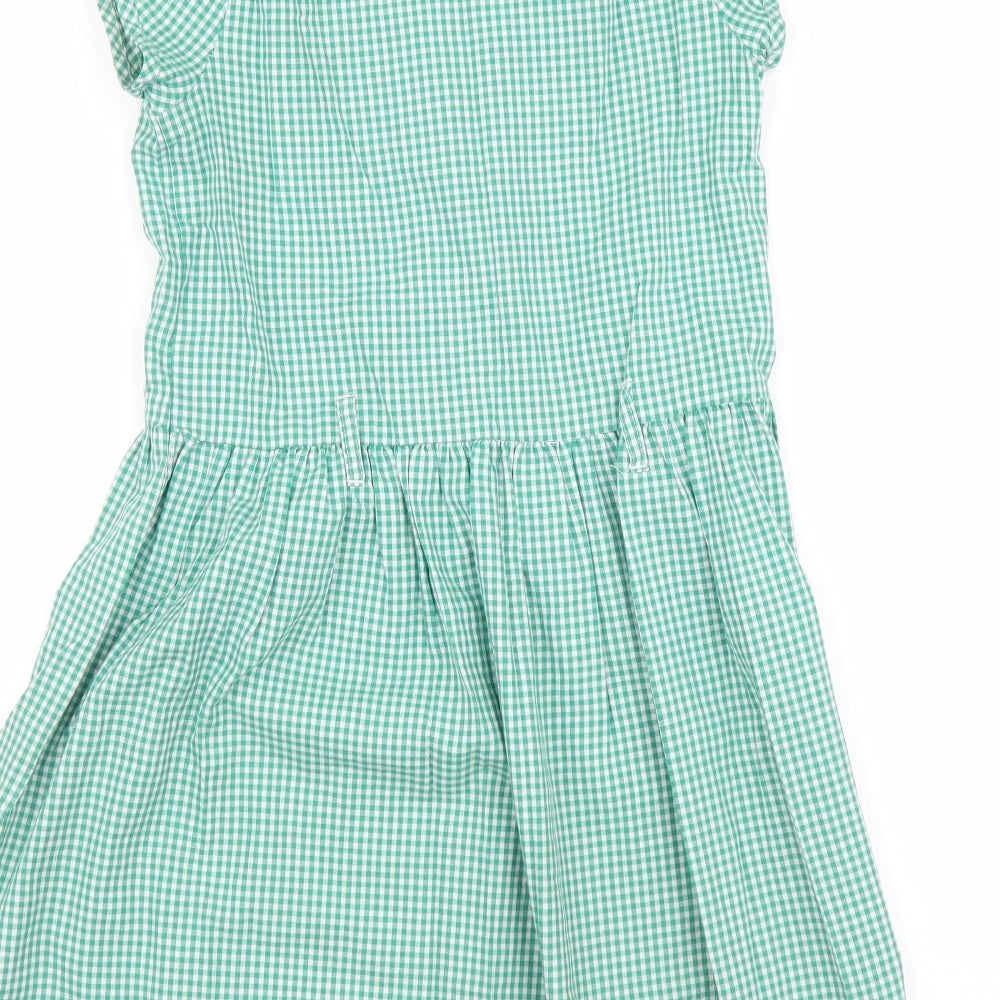 George Girls Green Check  Shirt Dress  Size 9-10 Years  - School Dress