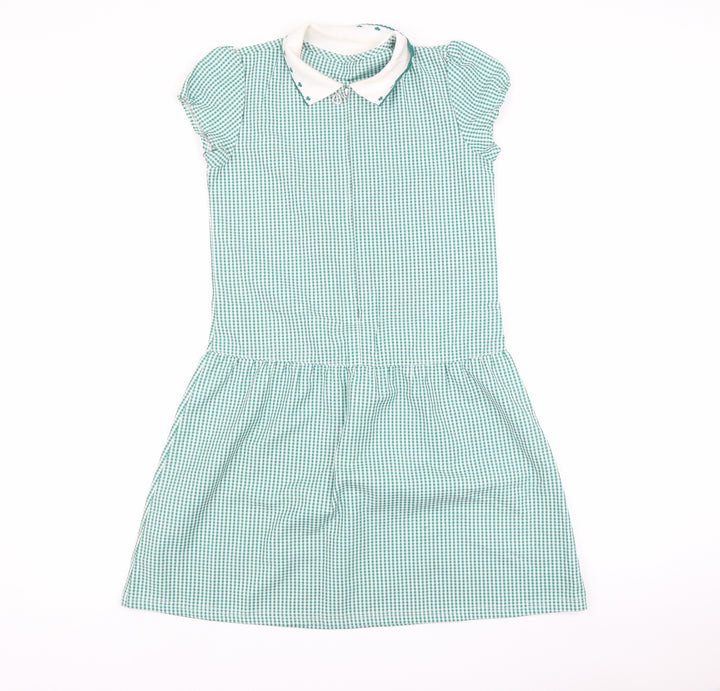 Matalan Girls Green Check Shirt Dress Size 10 Years