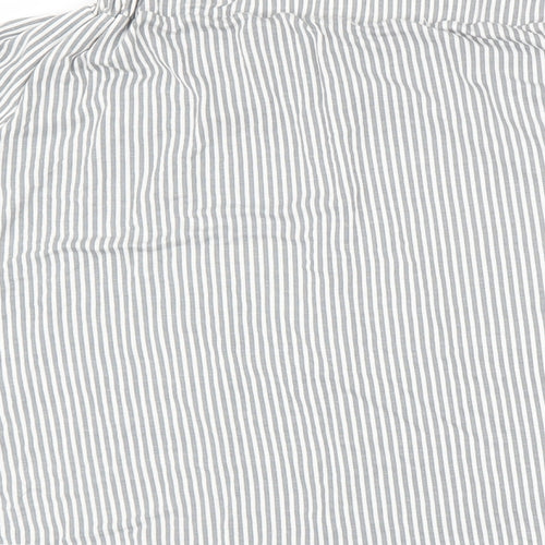 Boohoo Womens Grey Striped  Basic Blouse Size L