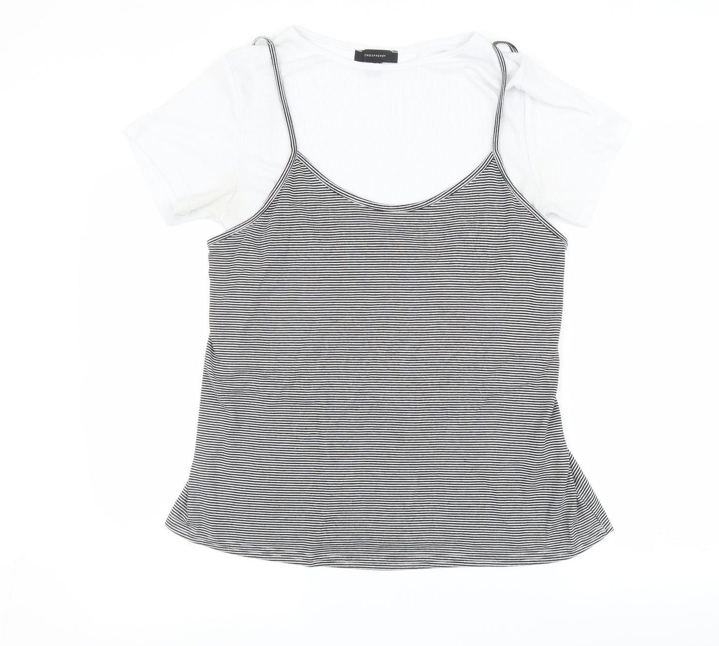 Atmosphere Womens Multicoloured Striped  Basic T-Shirt Size 14