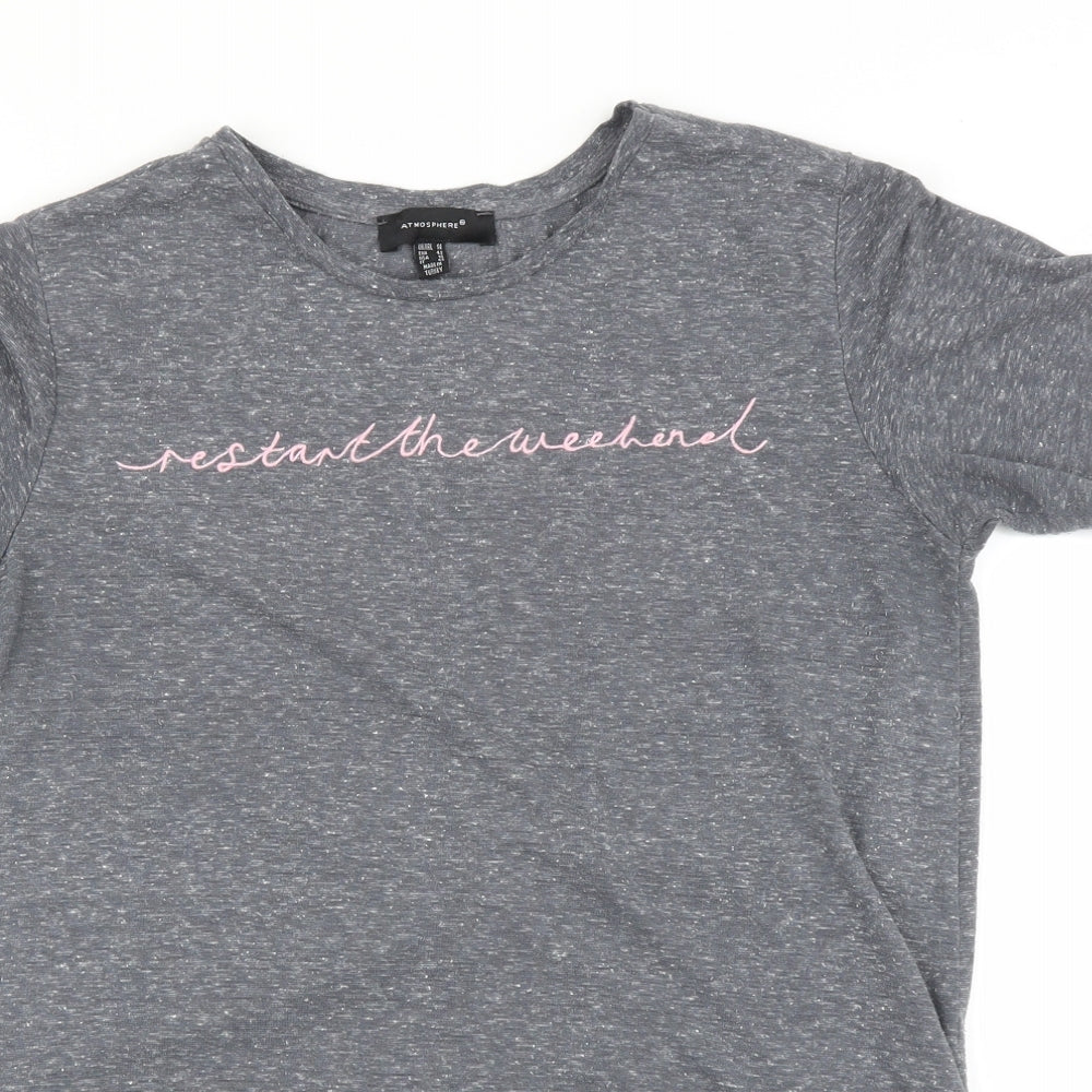 Atmosphere Womens Grey   Basic T-Shirt Size 14
