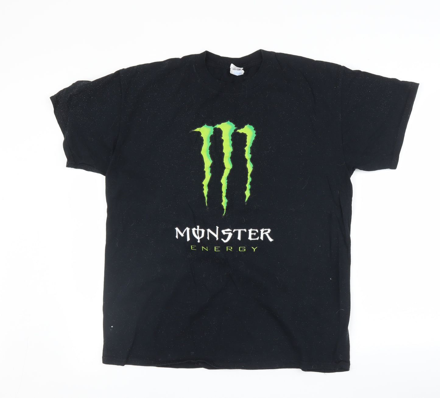 Gildan Mens Black    T-Shirt Size L  - monster energy