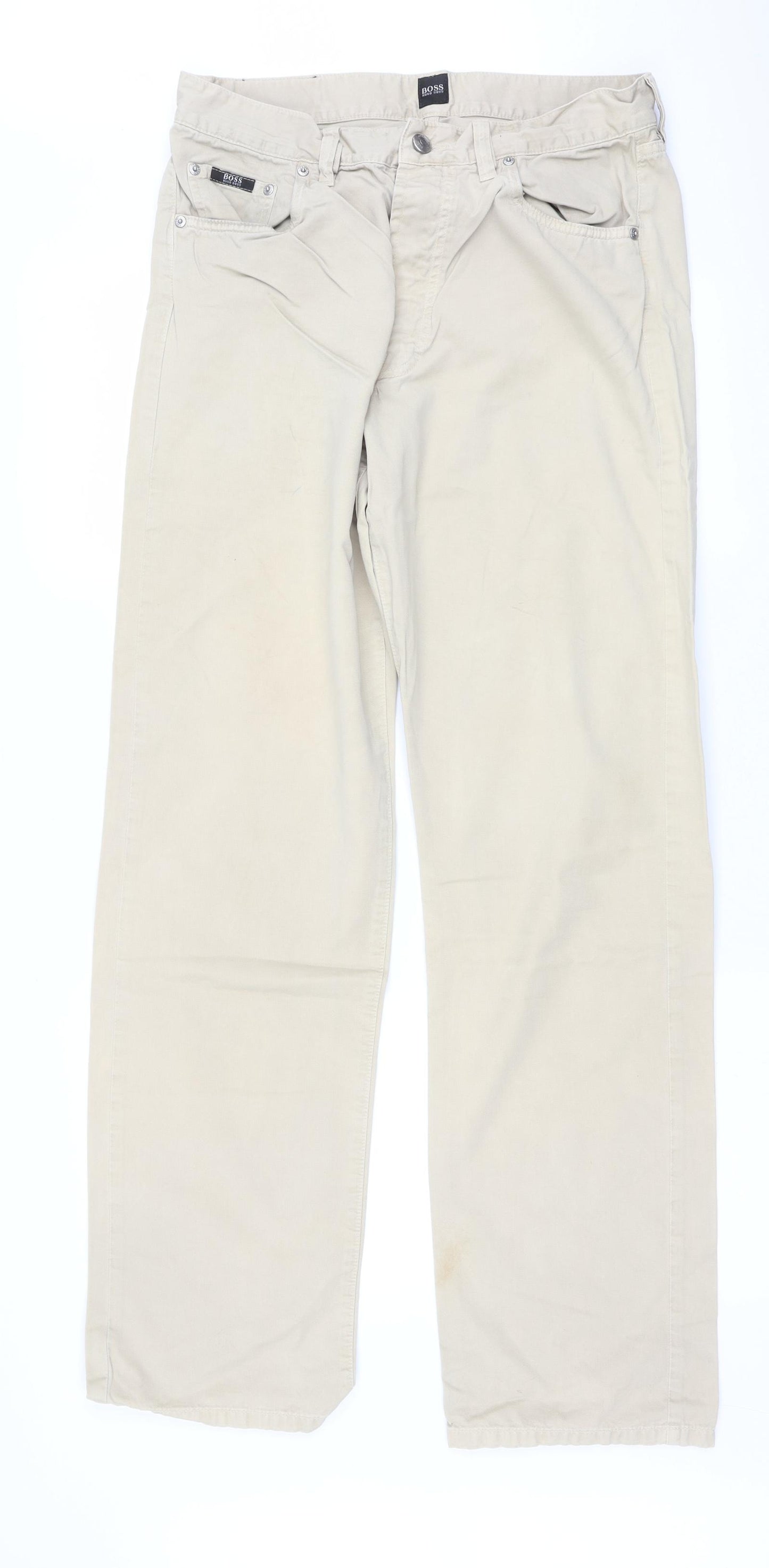 HUGO BOSS Mens Beige   Trousers  Size 34 L34 in