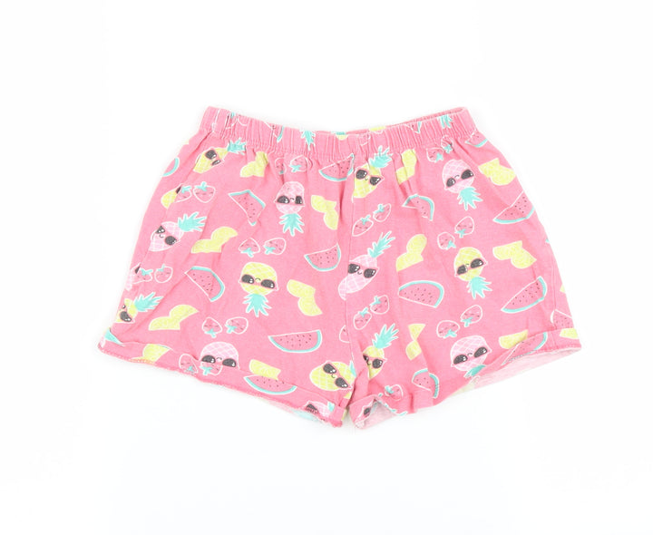 kids Girls Pink Solid Top Pyjama Pants Size 6-7 Years