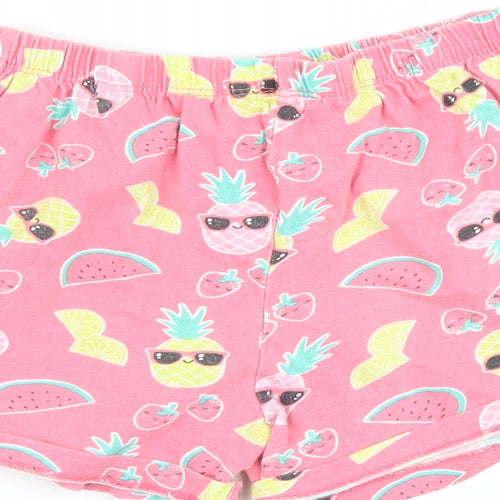 kids Girls Pink Solid  Top Pyjama Pants Size 6-7 Years