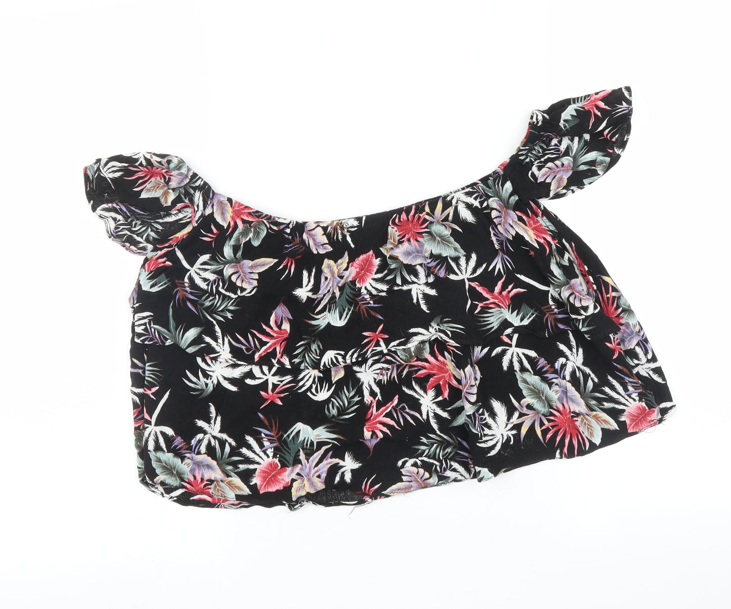 Select Womens Black Floral  Basic Blouse Size 6