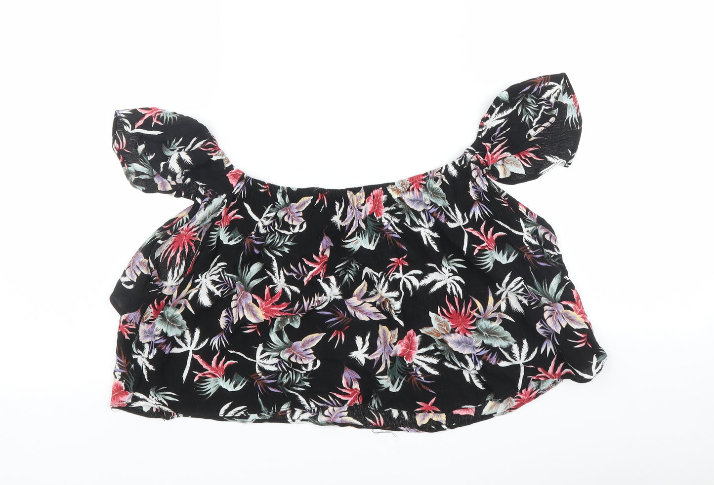 Select Womens Black Floral  Basic Blouse Size 6